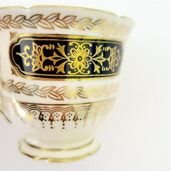 Vintage Noritake Black Gold Demitasse Cup & Saucer, 2 Sets, c1940s Art Nouveau - Picture 11 of 15